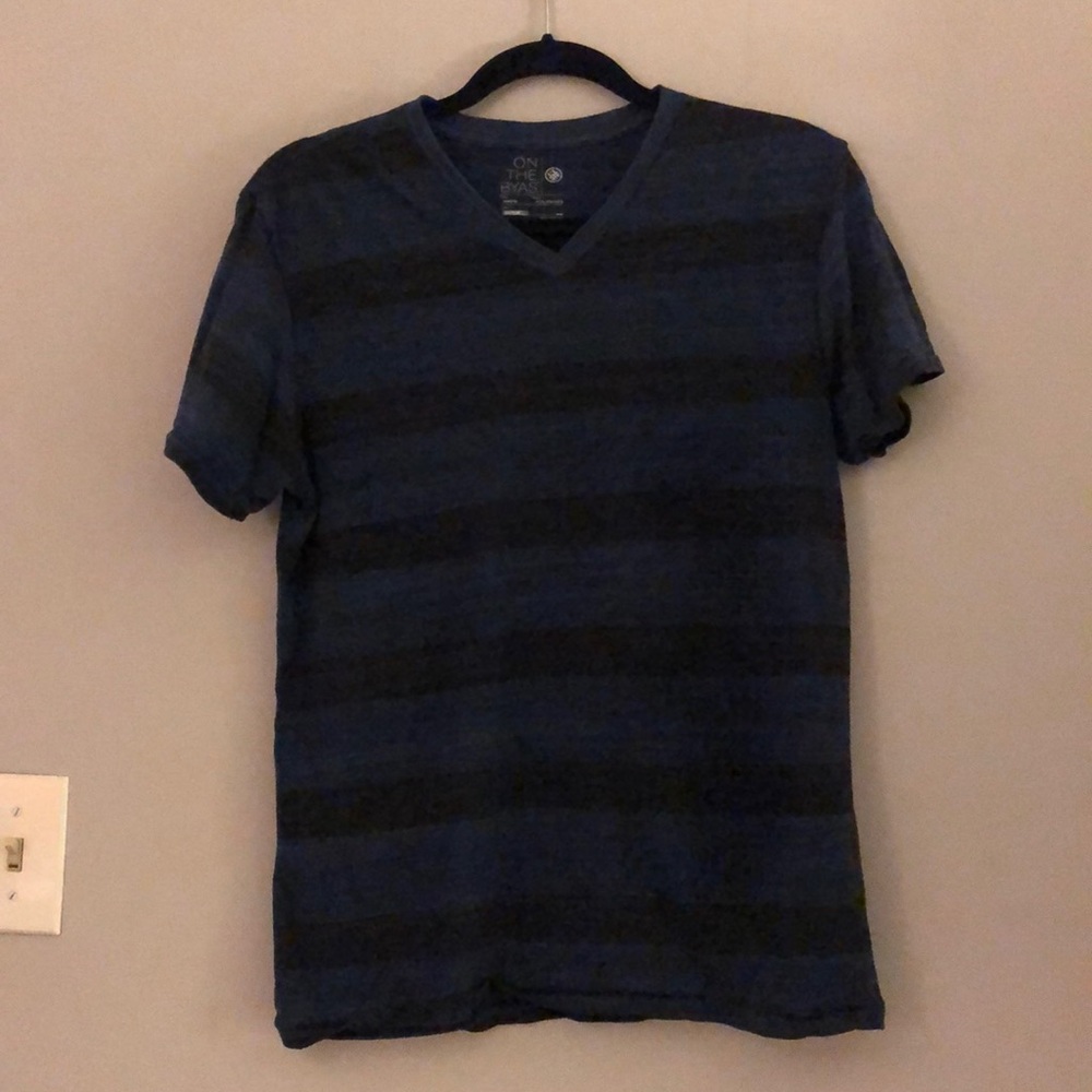 On the Byas black and navy v-neck